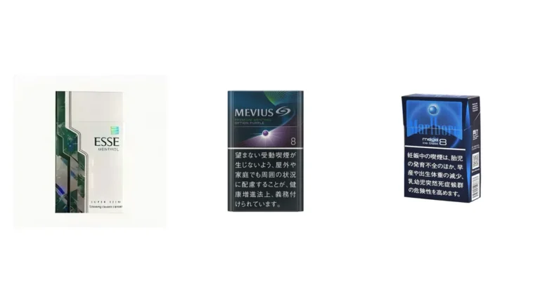 ESSE, MEVIUS and Marlboro menthol cigarette cartons compared in Australia